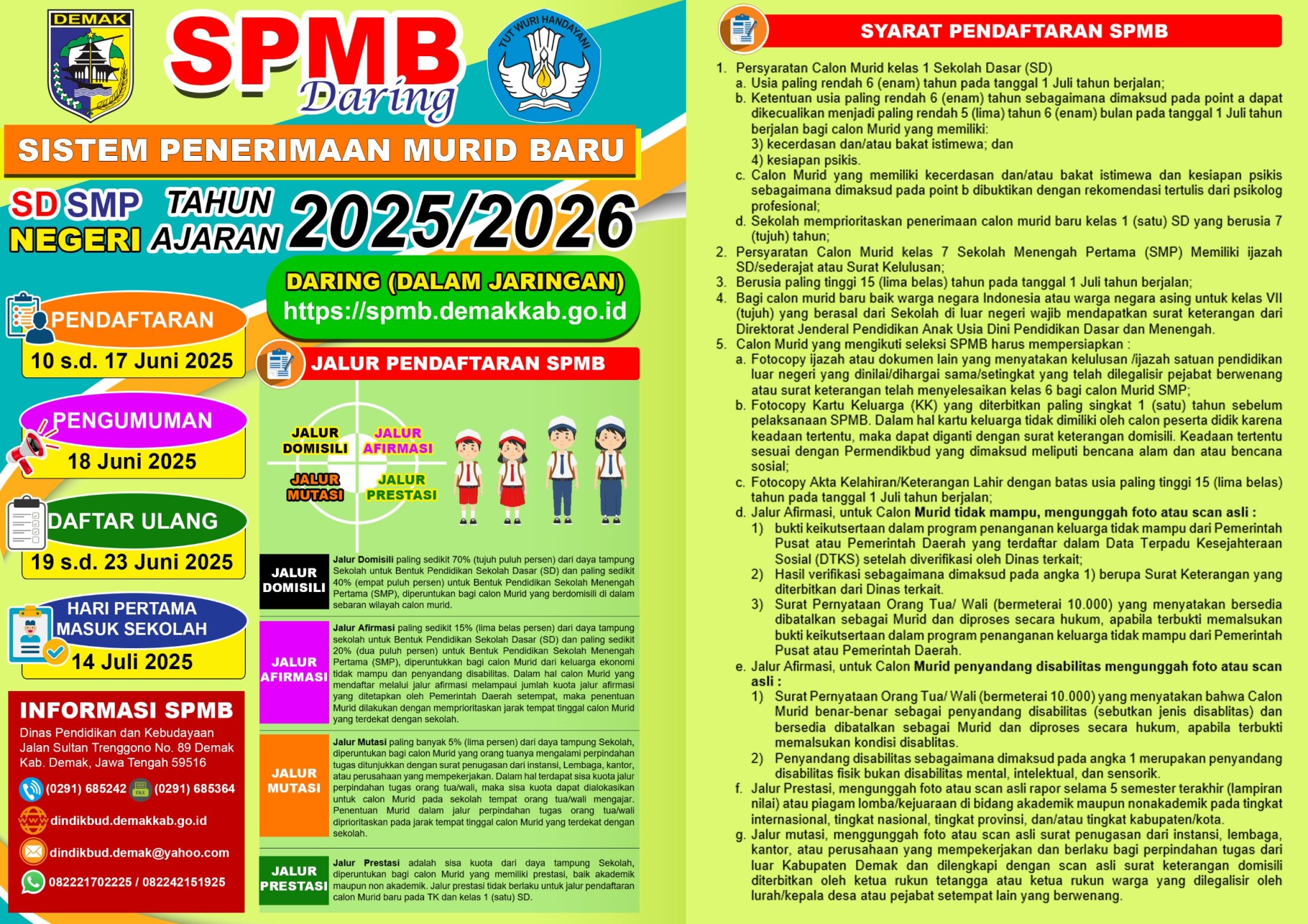 Galeri SPMB 2025 – DINAS PENDIDIKAN DAN KEBUDAYAAN KABUPATEN DEMAK